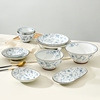 美浓烧日式釉下彩新中式陶瓷碗碟套装家用饭碗高级感餐具轻奢盘碗