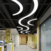 半c现代简约办公室艺术led灯个性健身房灯具半圆拼接铁艺走廊吊灯
