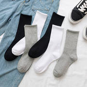 日系韩版纯色长袜子男女学生，中筒袜学院风，简约百搭网红运动长筒袜
