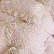 立体玫瑰花韩式冬款牛奶绒四件套兔毛珊瑚绒加厚加绒少女床上用品