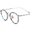 超轻板材纯钛眼镜架男女款玳瑁，花色潮素颜个性，复古圆形近视眼睛框