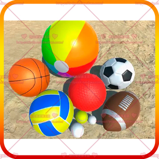 Unity3D 写实运动球类模型PBR材质 篮球足球排球高尔夫球网球棒球