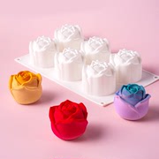 3D立体玫瑰花慕斯模具硅胶慕斯蛋糕模具法式甜品西点烘焙模具工具