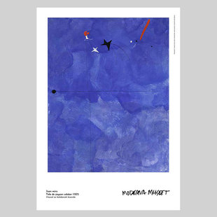 胡安米罗 Miro 蓝 瑞典进口海报 抽象艺术装饰画打印画芯贴画海报