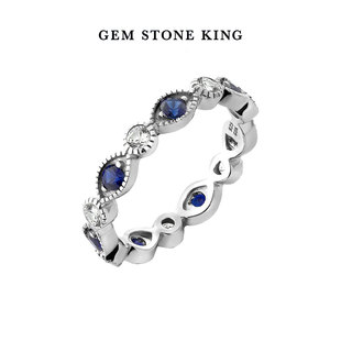 gsk永恒戒指女925银镶蓝宝石，结婚订婚小众，设计高级感肖邦钻戒婚戒