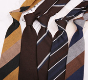 8公分男士领带正装商务休闲韩版羊毛棉混纺领带新郎英伦条纹结婚