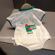 男宝宝夏季连体衣时尚翻领POLO衫婴儿可爱小鳄鱼包屁衣满月3-6月