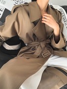 反季英伦高端复古双排扣品牌风衣外套女款韩版气质大衣2022秋
