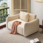 现代简约单人沙发床，可折叠小户型客厅阳台，沙发书房坐卧两用奶油风
