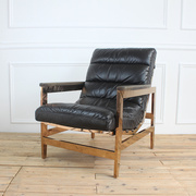 北欧休闲椅沙发简约现代不锈钢，牛皮靠背单人椅洽谈欧式椅客厅椅