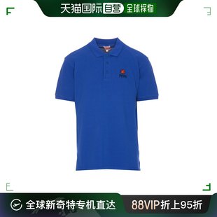 香港直邮kenzo高田贤三男士polo衫，蓝色翻领款fc65po0024pu-71