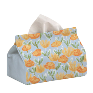 格尔利ins花卉花朵小众设计纸巾盒布艺家用油画抽纸盒收纳diy定制