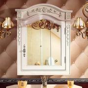 欧式b实木浴柜化妆室镜箱镜柜洗手间美式橡木壁挂式吊柜带置