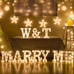 ins拍照字母灯led创意用品，生日表白求婚布置浪漫惊喜道具卧室装饰