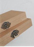 大号复古盒子 个性空白牛皮纸盒怀旧收纳相册高品质包装盒