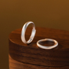 磨砂足银s999纯银戒指素圈情侣，男女对戒天生一对食指戒送女友礼物