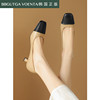 bb古韩国出口原单2024年小香拼色通勤高跟鞋女方头，浅口细跟工作鞋