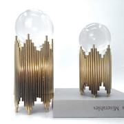 现代简约创意玻璃球风水摆件 铁艺家居装饰品 轻奢风铁艺摆设定制
