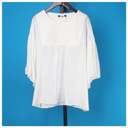 丽新折扣女装x袖，系列夏装休闲百搭白色宽松小衫单件x02
