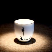 手绘功夫茶杯套装陶瓷茶具大号，主人杯品茗杯，单杯单只喝茶杯子个性