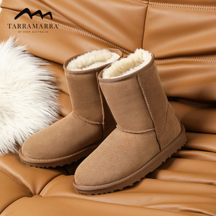 TARRAMARRA羊皮毛一体中筒雪地靴女冬季经典防滑加厚短靴TA3072