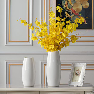 景德镇手工瓷器白色陶瓷花瓶现代简约客厅餐桌，插花摆件创意装饰品