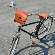 复古自行车单车电动车踏板摩托车皮革防水通用挂包车把包车头包包