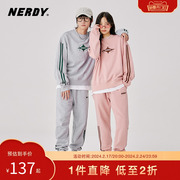 NERDY2022年韩国潮牌秋季明星同款星星logo圆领情侣卫衣男套装女