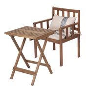 慢生活日式实木折叠餐桌椅组合简易休闲餐桌，套装木质x室内户外阳