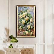 法式装饰画大气复古挂画客厅花卉油画玄关壁画花开富贵单幅清新