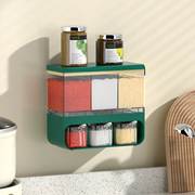 厨房壁挂式塑料调味盒套装组合家用多格盐味精佐料瓶罐调料盒收纳