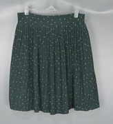 vintage古着夏季中古日本绿色波点圆点，雪纺短款短裙半身裙