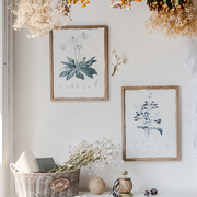 你可居法式现代装饰画植物卧室客厅玄关单幅复古背景墙原木挂画