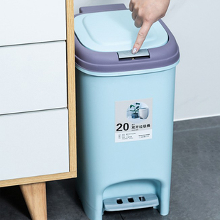 垃圾桶脚踏防臭新中式高颜值厨房长方形现代宿舍室内翻盖洋气