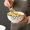 陶瓷碗创意卡通可爱单个饭碗，北欧家用汤盆餐具大碗汤碗面(汤碗面)碗沙拉碗