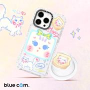 bluecorn蓝色苞米联名PurrpurrCLUB 大脸pipi蝴蝶结猫适用于iPhone 15PROMAXmagsafe磁吸14pro防摔手机壳