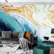 油画墙纸卧室艺术画廊工作室，背景墙个性定制装修2023泼墨壁纸