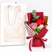 3朵玫瑰香皂花束礼盒康乃馨花束礼物七夕情人节创意跨境