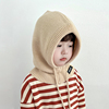 韩版儿童帽子围巾一体宝宝，披肩帽男女童护耳帽秋冬季保暖防风套头