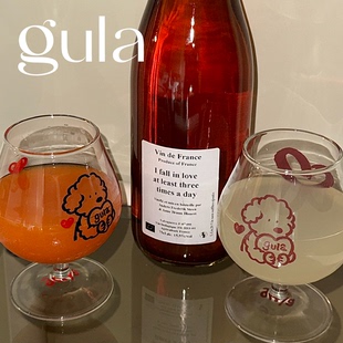guladianglass爱心点点白兰地，杯小狗水晶玻璃葡萄酒杯250ml