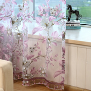 紫色窗帘卧室免打孔飘窗窗纱隔断挂钩式，阳台客厅纱帘成品轻奢半帘