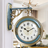 欧式客厅挂钟创意时尚简约双面钟现代个性家用艺术两面钟表墙壁表