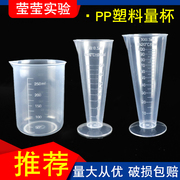 塑料三角量杯带刻度计量杯奶茶家用量筒带盖烧杯透明PP大小号水杯