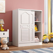 儿童衣柜实木家用卧室小户型，推拉门女孩小衣橱宝宝，收纳柜子矮简易