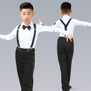 儿童男童拉丁舞服装套装男孩男生练功少儿考级比赛规定舞蹈服秋冬
