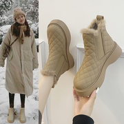 欧货厚底雪地靴女款2023冬季鞋子保暖棉鞋加绒加厚短靴女