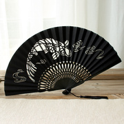 儒行女士男士日式和风，真丝扇子竹扇子折叠扇工艺扇折扇扇