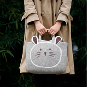 羊毛毡手工兔喵手提包手腕包女包(包女包)可爱兔年礼物日系文艺小清新包包