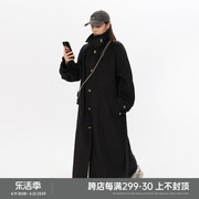 BLACKBB/想不到的长度 可拆卸领口双面含羊毛大衣宽松超长款外套
