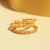 阳光灿烂天然黄水晶宝石戒指S925设计开口纯银尾戒指环女小众